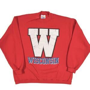 Vintage Wisconsin Badgers Sweatshirt Sun Sportswear Sz L State Of Mine USA